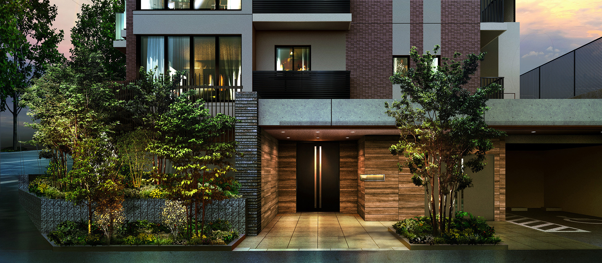 外観外観エントランス完成予想CG